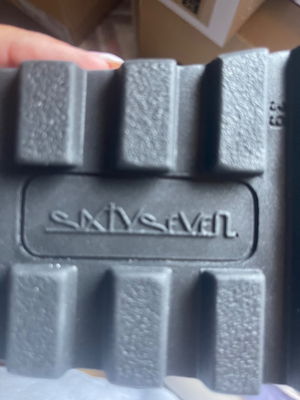Sixty seven Blue leather platform sandals - Picture 8 of 9